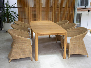 MELB  CLEARANCE- Pescara Teak Table with Marmaris Chairs 7pc Outdoor Dining Setting_1