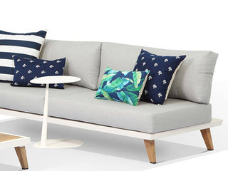 Petal Outdoor Side Table in White - side view 4.