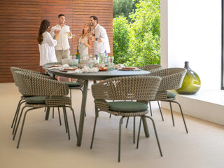 Phil Outdoor Dining Chair in Green / Forest Fog / Play Cedrus 2