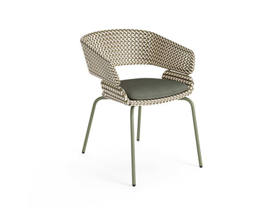 Phil Outdoor Dining Chair in Green / Forest Fog / Play Cedrus