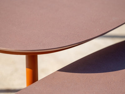 Phil Outdoor Coffee Table in Rust / Marsala Red 2