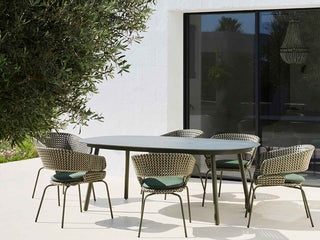 Phil Outdoor Dining Chair in Green / Forest Fog / Play Cedrus 7