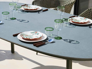 Phil Table & Phil Chairs | Outdoor Dining Setting in Green / Chester Green / Forest Fog 11
