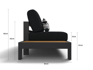 Aspen Teak Platform Outdoor Lounge in Charcoal / Sooty / 2 Seater / Right 5