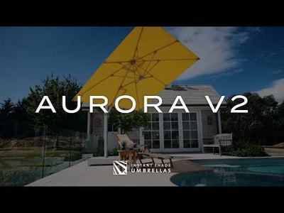 Aurora V2 2.8m Square Cantilever Outdoor Umbrella in Smoked Tweed 12