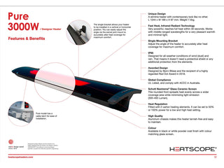 Heatscope Pure+ 3000W Electric Radiant Outdoor Heater in Black 7.