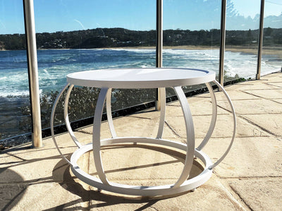 Purist Outdoor Coffee Table in White.