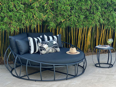 Purist Outdoor Daybed in Charcoal / Sooty