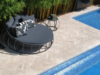Purist Outdoor Daybed in Charcoal / Sooty - top view.