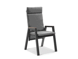 Bella Reclining Outdoor Dining Chair in Charcoal / Basalt 3