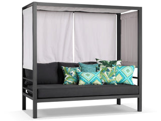 Rio Outdoor Daybed in Charcoal / Sooty