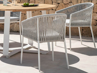 Gizella Outdoor Dining Chair in White / Light Grey / Grey Chine 1