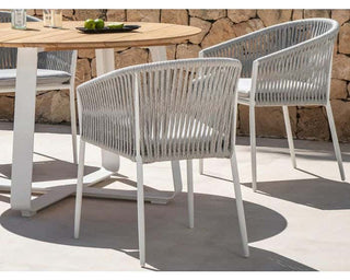 Barcelona Table & Gizella Chairs | Outdoor Dining Setting in White / Light Grey / 9pc 240cm_10