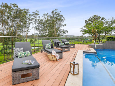 Rosseau Outdoor Sunlounge in Moonscape / Canvas Coal 5.