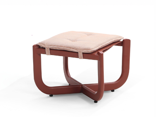 Moon Outdoor Hanging Chair Footsool in Rust