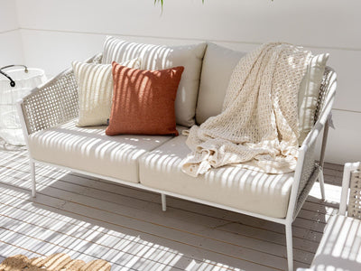 Safari Sofa Set | Outdoor Lounge Setting in White / Linen / Beech / Without Coffee Table_2