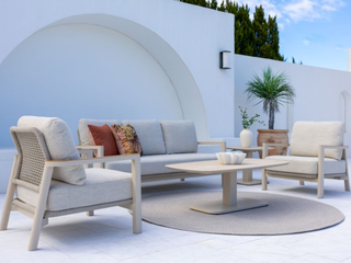 Salusa Sofa  | Outdoor Lounge Setting with Chania Lift Coffee Table 4