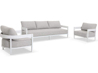 Pasadena Sofa Set | Outdoor Lounge Setting in White / Dove / 5 Seater / Without Coffee Table_2