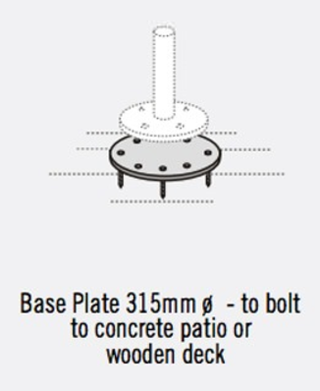 Eclipse & Aurora Cantilever Base Plate 316 Stainless Steel 2.