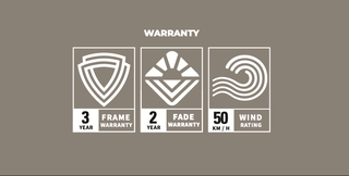 Paraflex 3m Hexagonal Outdoor Wall Mount Umbrella in Natural 2.