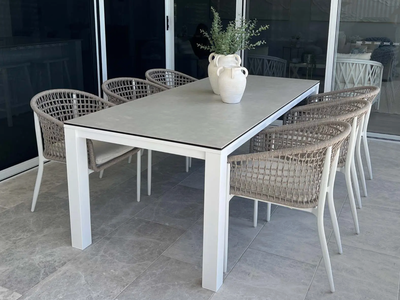 MELB  CLEARANCE- Adele Ceramic table with Mira Chairs 7pc Outdoor Dining Setting_1