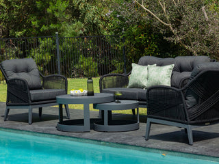 Serang Sofa Set | Outdoor Lounge Setting in Charcoal / Black / Coal / 4 Seater / Aspen Coffee Table Set_1