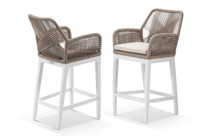 Serang Outdoor Bar Chair Set in White / Biscuit / Pebble / Set of 4_6