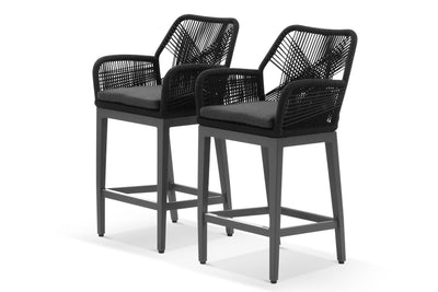 Serang Outdoor Bar Chair Set in Charcoal / Black / Coal / Set of 4_3