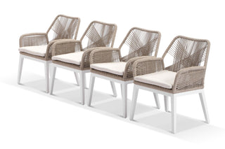 Serang Outdoor Dining Chair Set in White / Biscuit / Pebble / Set of 4_1