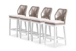 Serang Armless Outdoor Bar Chair Set in White / Biscuit / Pebble / Set of 4_1