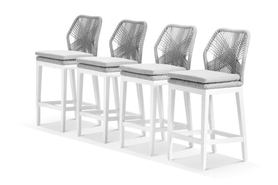 Serang Armless Outdoor Bar Chair Set in White / Gobi / Grey Ridge / Set of 4_1