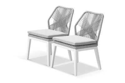 Serang Armless Outdoor Dining Chair Set in White / Gobi / Grey Ridge / Set of 2_1
