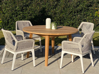 Serang Outdoor Dining Chair in White / Gobi / Grey Ridge 5.
