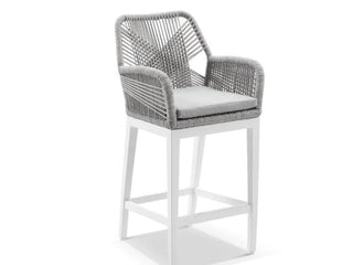 Adele Table & Serang Chairs | Outdoor Bar Setting in White / Gobi / 5pc 165x95cm_2