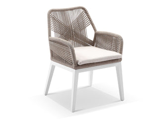 Serang Outdoor Dining Chair in White / Biscuit / Pebble