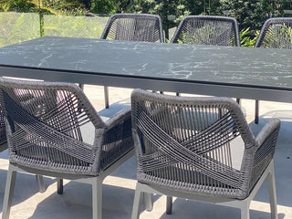 Serang Outdoor Dining Chair in Charcoal / Black / Coal - detail 3.