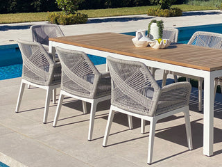 Serang Outdoor Dining Chair in White / Gobi / Grey Ridge 4.