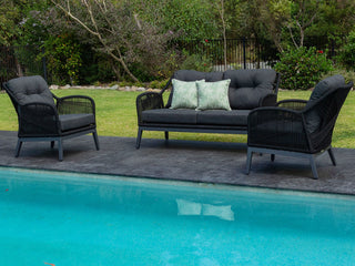 Serang Sofa Set | Outdoor Lounge Setting in Charcoal / Black / Coal / 4 Seater / Aspen Coffee Table Set_2