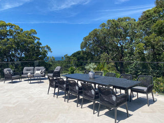Mona Extension Table & Serang Chairs | Outdoor Dining Setting in Charcoal / C57 / Black_10