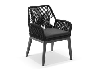 Serang Outdoor Dining Chair in Charcoal / Black / Coal