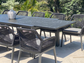 Mona Extension Outdoor Dining Table in Charcoal / C57 - detail 3.