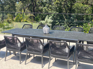 Serang Outdoor Dining Chair in Charcoal / Black / Coal - detail 2.