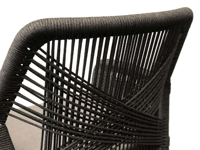 Mona Extension Table & Serang Chairs | Outdoor Dining Setting in Charcoal / C57 / Black_7