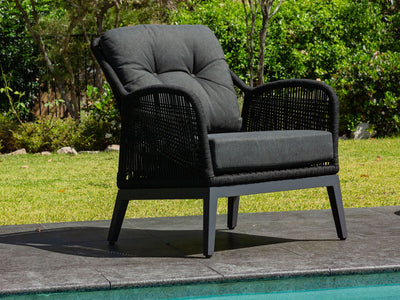Serang Outdoor Armchair in Charcoal / Black / Coal