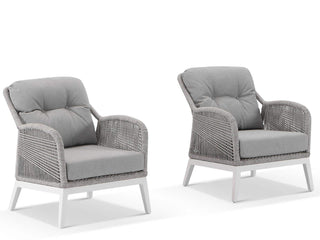 Serang Sofa Set | Outdoor Lounge Setting in White / Gobi / Grey Ridge / 4 Seater / Without Coffee Table_4