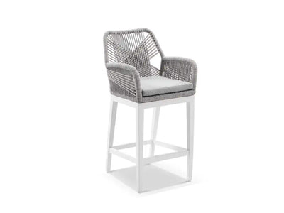 Adele Ceramic Round Table & Serang Chairs | Outdoor Bar Setting in White / Light Grey / Gobi / 5pc 100cm_3