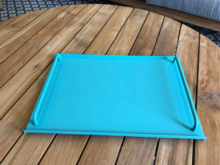 Syros Outdoor Serving Tray in Aqua.