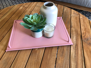 Syros Outdoor Serving Tray in Pink. 1