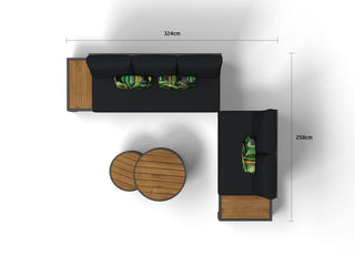 Aspen Teak Platform | Outdoor Lounge Setting in Charcoal / Sooty / Dark Grey / 5 Seater 2LH-3RH / Aspen Coffee Table Set_15