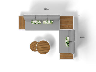 SYD FLOORSTOCK SALE- Aspen 5 Seater Outdoor Teak Platform Lounge Setting_2